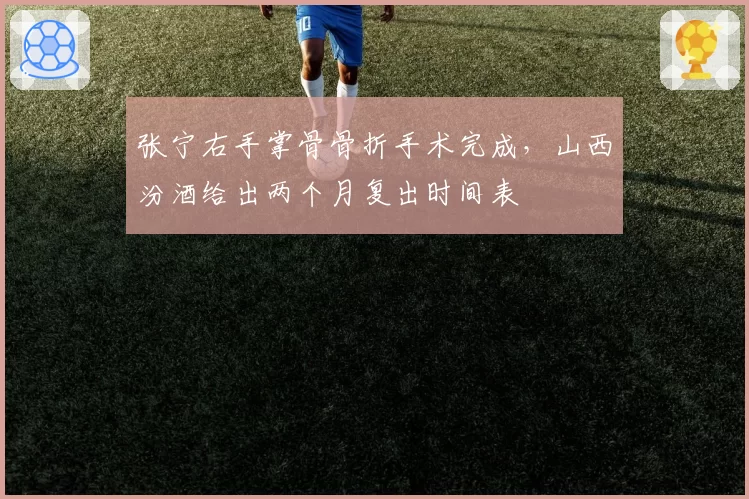 张宁右手掌骨骨折手术完成,山西汾酒给出两个月复出时间表